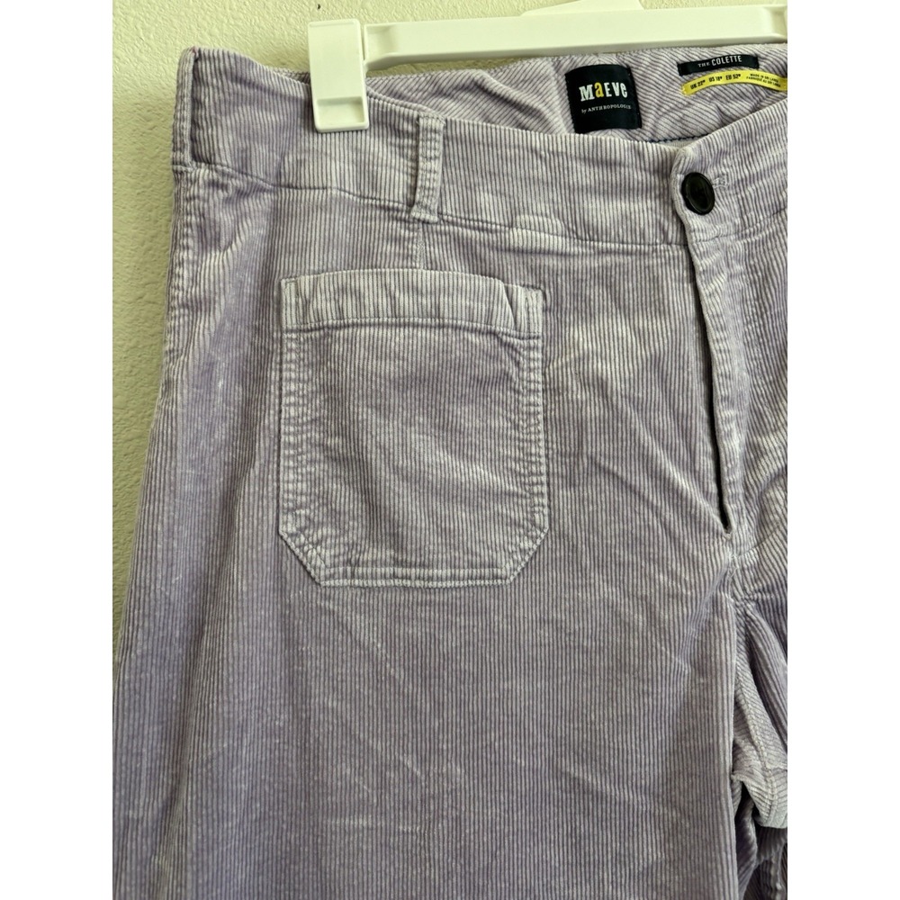 Maeve Anthropologie The Colette Corduroy Crop Wide Leg Pants Lavender 18W - Picture 4 of 11